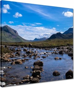 Vászonkép 40x40 Kő folyó Hegyek