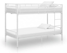 Fehér fém emeletes ágy 90 x 200 cm