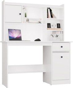 CHESTER 120 íróasztal 120x45x145 cm, felső polcokkal, fehér