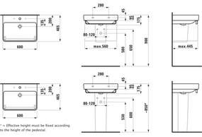 LAUFEN H8109630001041 - PRO asztalra/falra szerelhető mosdó 60x46,5 cm kerámia/fehér