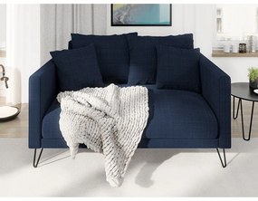 Sötétkék zsenília kanapé 140 cm Freya – Ropez