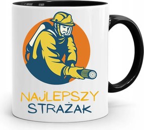 Fekete Bögre Tűzoltónak Legjobb Tűzoltó nyomott mintával