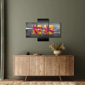 Fekete alapon színes négyzetek képe (90x60 cm)
