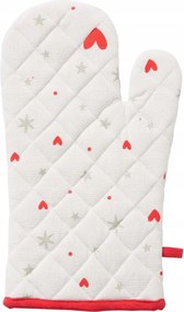 Konyhai Pamut Kesztyű Fehér Karácsonyi Thermo Mintás, Fogantyúval