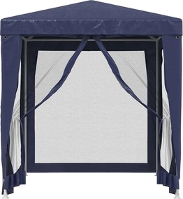 Kék HDPE rendezvénysátor 4 hálós oldalfallal 2 x 2 m