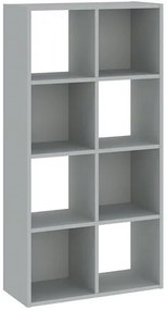 Könyvespolc 8 rekesszel, szürke színben CATCHY 61 cm