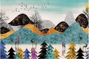 Grafikus kép szarvas (90x60 cm)