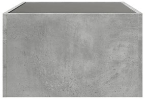 betonszürke végtelen hatású LED-es dohányzóasztal 70x50x30 cm