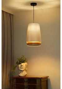 Duolla - Csillár zsinóron BELL SHINY 1xE27/15W/230V átm. 25 cm fehér/réz