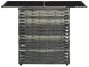 3-részes szürke polyrattan bisztrószett párnákkal
