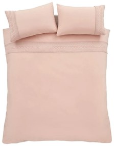 Rózsaszín kétszemélyes ágyneműhuzat 200x200 cm Broderie Anglaise – Catherine Lansfield
