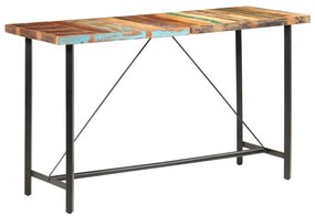 7 részes tömör újrahasznosított fa és valódi bőr bárszett