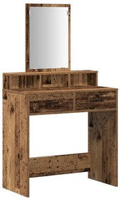 Sminktükör Fiókokkal Régi Fa 79x41x140 cm
