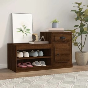 barna tölgyszínű szerelt fa cipősszekrény 100x42x60 cm
