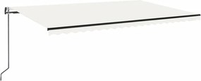 vidaXL krémszínű automata szélérzékelős és LED-es napellenző 500x300cm