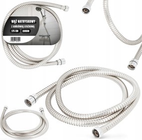 Zuhanytömlő Zuhanyzó Kád Hajlítható Kúpos 175 cm Króm Lk