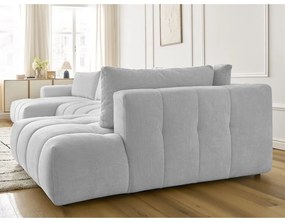 Világosszürke kinyitható-tárolóhelyes sarokkanapé (jobb oldali-U alakú) Fuji – Bobochic Paris