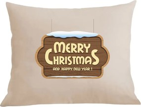 Párna párnahuzat nyomott mintás Merry Christmas and Happy New Year