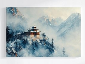 Poszter Buddhista Templom Hegyek Köd Tájkép 120x80