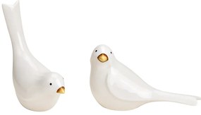 Porcelán madár ORNELLA fehér - több kialakítás