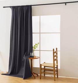 OXFORD sötétszürke függöny 140x250 cm Felfüggesztés: Fém gyűrűk