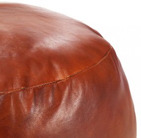 sárgásbarna valódi kecskebőr puff 60 x 30 cm