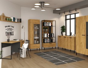 Vitrin 1W, craft tölgy arany/antracit, SANTANA