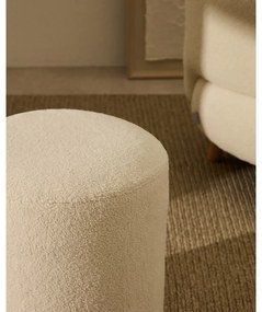 Krémszínű buklé puff Kaeli – Kave Home