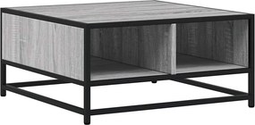 vidaXL szürke sonoma szerelt fa és fém dohányzóasztal 60,5x60,5x30 cm