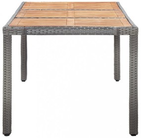 9 részes szürke polyrattan kültéri étkezőgarnitúra párnákkal