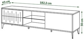 MAZZONI Gold Medal 2024 RIMINI RTV-182SK Beige/Fekete Matt TV állvány - MODERN FIÓKOS/POLCOS TV ÁLLVÁNY BORDÁZOTT ELŐLAPOKKAL