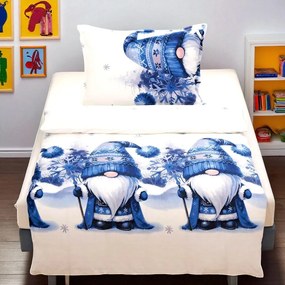 Mikroplüss ágynemű Homa LEVINA BLUE GNOMS 140x200 cm