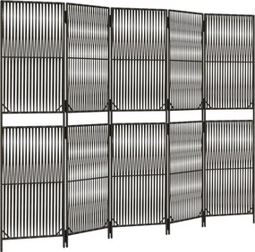 vidaXL szürke 5-paneles polyrattan térelválasztó