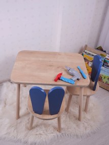 Gyerekasztal székekkel Bunny Two Chair Set - Blue, Brown