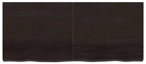 sötétbarna kezelt tömör tölgyfa asztallap 140x60x(2-6) cm