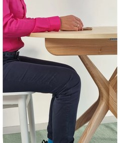 Kőrisfa kerek bővíthető étkezőasztal hosszabbító asztallappal ø 90 cm Jubi – Ragaba