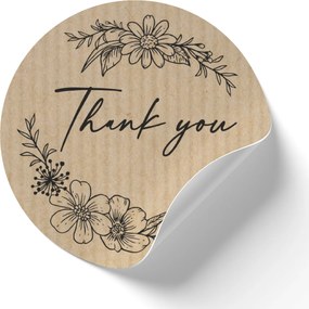Dekoratív kraft matricák thank you SL31 megrendelésekhez