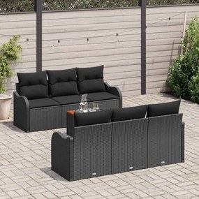 Kerti Kanapé Szett 7 pcs Fekete