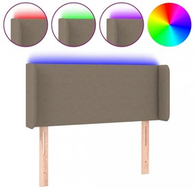 tópszínű szövet LED-es fejtámla 93 x 16 x 78/88 cm