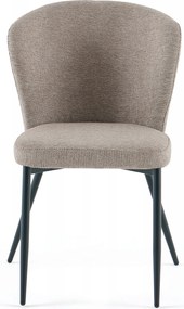 Barna kárpitozott szék a nappali étkezőjébe fém lábakkal