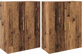 vidaXL Fali szekrény 2 pcs Öreg fa 69,5 x 34 x 90 cm Faanyag