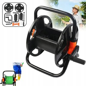 Babakocsi Kerti Tömlőtartó Állvány Feltekercselő Dob Tömlőakasztó Új Fekete