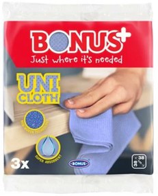 Törlőkendő, univerzális, perforált, 3 db BONUS Uni Cloth (KHT492)