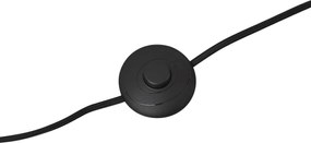 Fekete állólámpa virágmintás búrával és fehér belsővel 45 cm - Classico