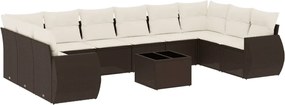 vidaXL 11 részes barna polyrattan kerti ülőgarnitúra párnákkal