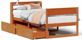 vidaXL viaszbarna tömör fenyőfa ágy matrac nélkül 100 x 200 cm
