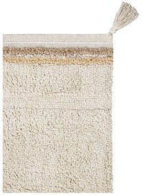 Krémszínű mosható kézi szövésű pamut szőnyeg 90x130 cm Bloom Natural – Lorena Canals