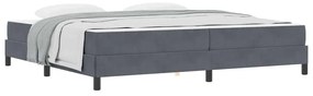 Boxspring ágy matraccal Sötétszürke 200 x 200 cm Bársony