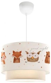 Gyerekszoba csillár CANDY 1xE27/40W/230V fehér/barna