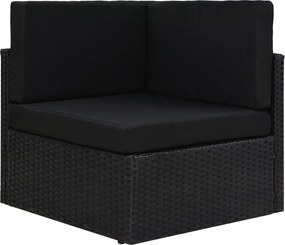 vidaXL fekete polyrattan sarokkanapé-elem